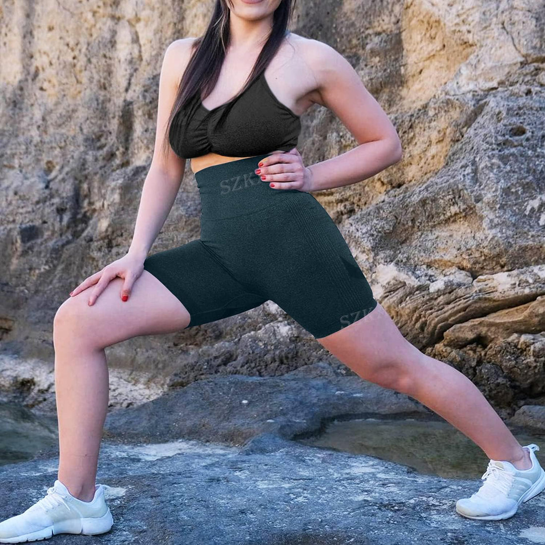 Scrunch Butt Lifting Seamless Shorts for ladies High Waist Tummy Control Workout Biker Shorts Ruched Booty Lifting Leggings