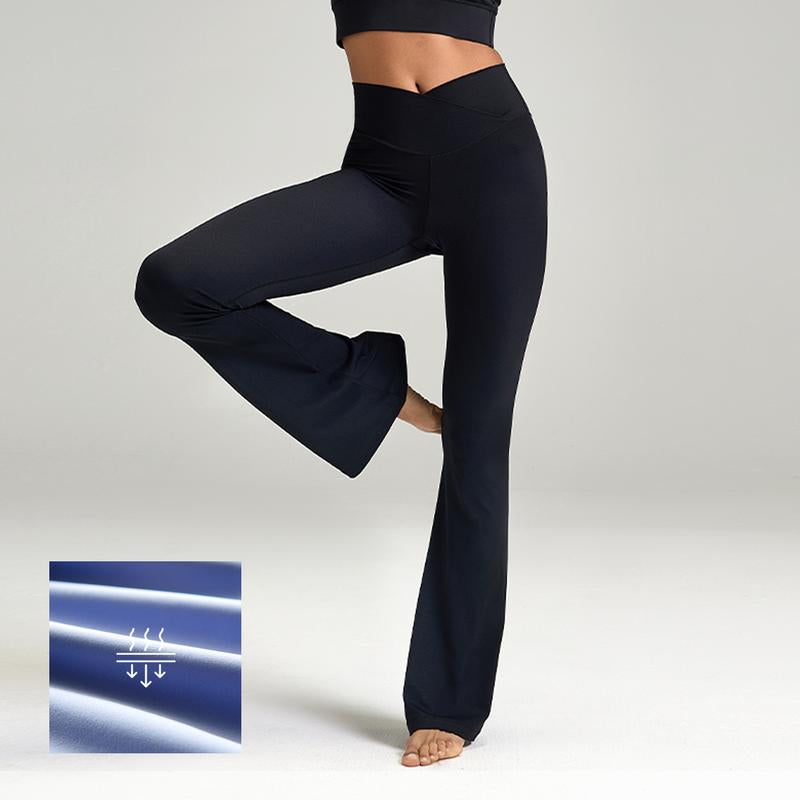 ESOFT Women'S Crossover Flare Leggings, High Waisted Wide Leg Flared Yoga Pants Outdoorfun