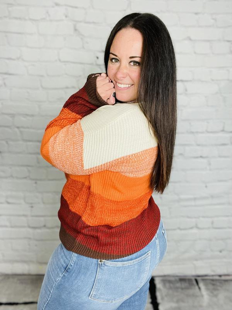 striped knit sweater Thanksgiving