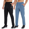 2 Pack Men'S Sweatpants with Zipper Pockets Jogging Pants Suit Tapered Athletic Pants for Men Running,Workout,Lounge