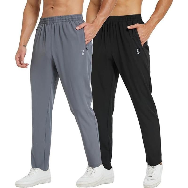 Men'S 2 Pack Sweatpants with Zipper Pockets Jogging Pants Suit Tapered Athletic Pants for Men Running,Workout,Lounge Men'S Tapered