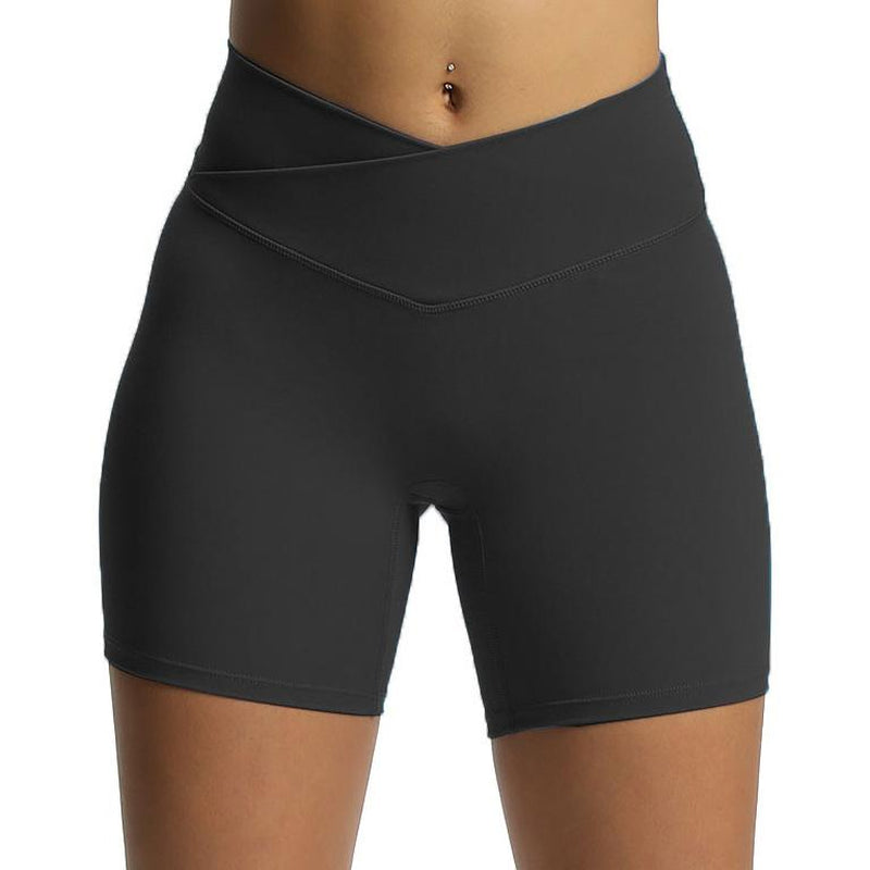 Aoxjox Women'S Workout Trinity Cross-Waist Yoga Shorts 6"