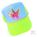 She Wears the Crown Trucker Hat / Neon Yellow & White Trucker Hat / Gold Crown Trucker Hat