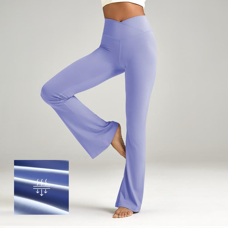 ESOFT Women'S Crossover Flare Leggings, High Waisted Wide Leg Flared Yoga Pants Outdoorfun