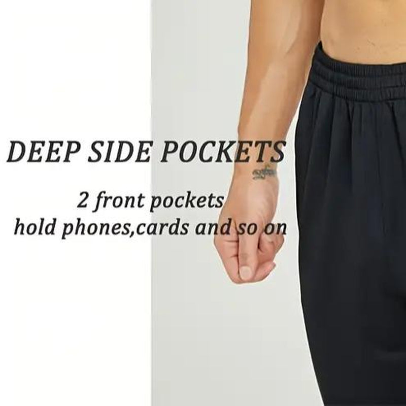 2 Pack Men'S Sweatpants with Zipper Pockets Jogging Pants Suit Tapered Athletic Pants for Men Running,Workout,Lounge