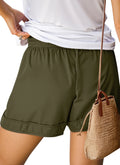 Womens Casual Shorts Elastic Waist Drawstring Shorts Pants with Pockets Summer Beach Floral Shorts