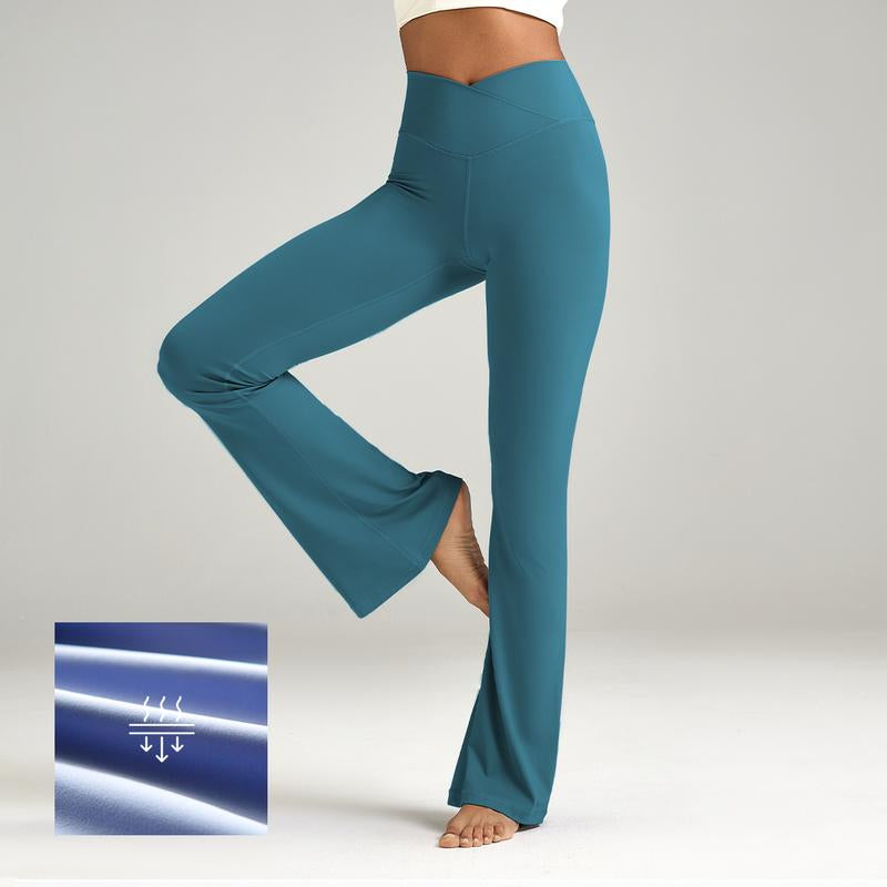 ESOFT Women'S Crossover Flare Leggings, High Waisted Wide Leg Flared Yoga Pants Outdoorfun