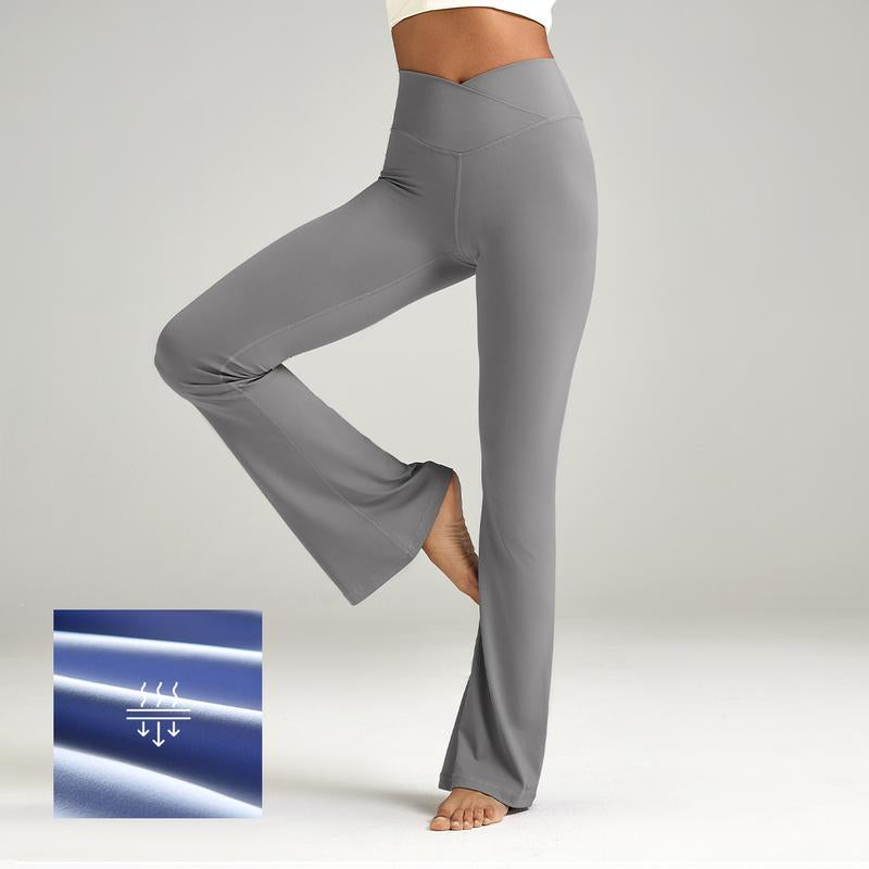 ESOFT Women'S Crossover Flare Leggings, High Waisted Wide Leg Flared Yoga Pants Outdoorfun