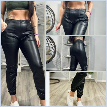 Girls Night In Faux Leather Joggers - RegPlus