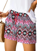 Womens Casual Shorts Elastic Waist Drawstring Shorts Pants with Pockets Summer Beach Floral Shorts