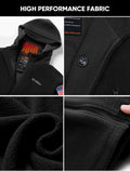 Men'S Heated Fleece Jacket with 20000Mah Battery Fleece Hoodie Black M