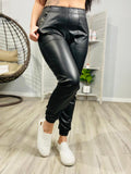 Girls Night In Faux Leather Joggers - RegPlus