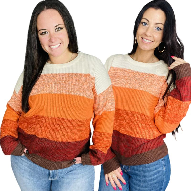 striped knit sweater Thanksgiving