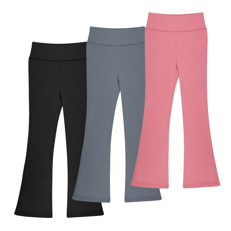 BIG ELEPHANT Girls Flare Leggings, Bootcut Yoga Pants for Kids, High Waisted Bell Bottoms for Dance Workout