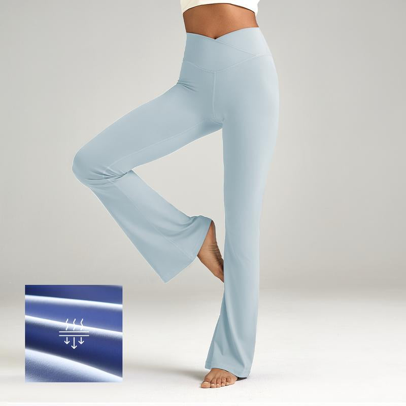 ESOFT Women'S Crossover Flare Leggings, High Waisted Wide Leg Flared Yoga Pants Outdoorfun