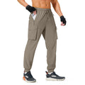 Men'S Hiking Pants Lightweight Cargo Pants Quick Dry Water Resistant Golf Joggers with Zipper Pockets Elastic Waist Pants