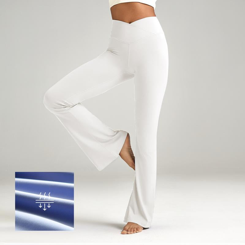 ESOFT Women'S Crossover Flare Leggings, High Waisted Wide Leg Flared Yoga Pants Outdoorfun