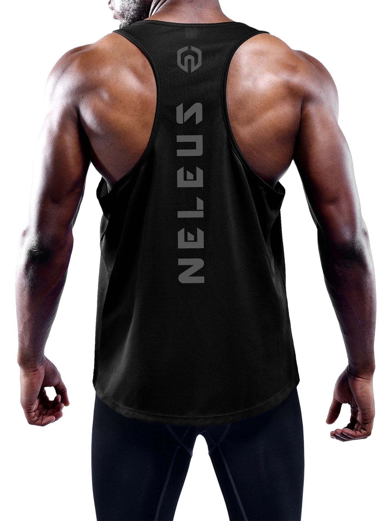 Mens Muscle Gym Tank Top Dry Fit Y-Back Sleeveless 3 Pack,Black,Us Size XL