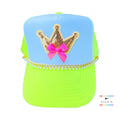 She Wears the Crown Trucker Hat / Neon Yellow & White Trucker Hat / Gold Crown Trucker Hat