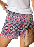 Womens Casual Shorts Elastic Waist Drawstring Shorts Pants with Pockets Summer Beach Floral Shorts